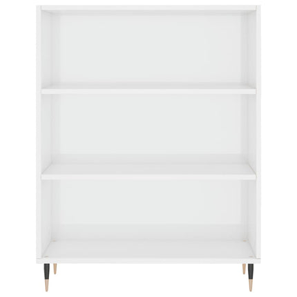 Libreria Bianco Lucido 69,5x32,5x90 cm in Legno Multistrato
