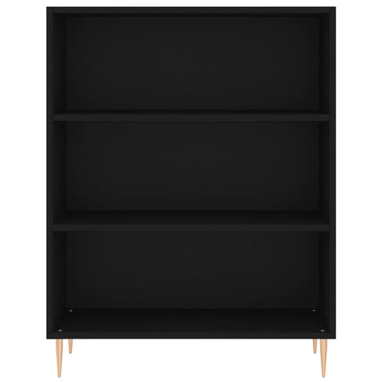 Libreria Nera 69,5x32,5x90 cm in Legno Multistrato