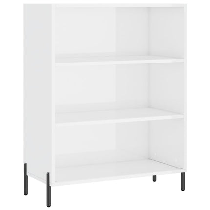 Scaffale Bianco Lucido 69,5x32,5x90 cm in Legno Multistrato