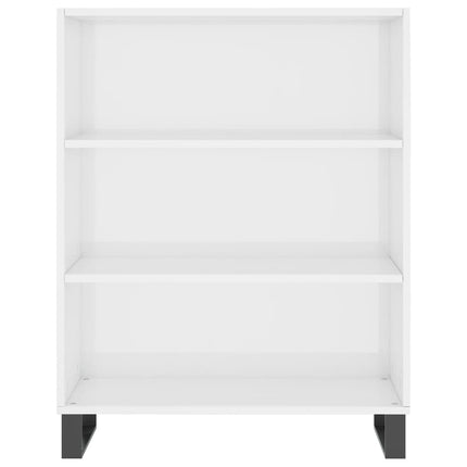 Scaffale Bianco Lucido 69,5x32,5x90 cm in Legno Multistrato