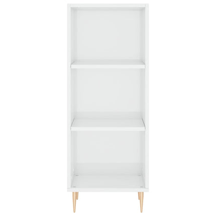 Credenza Bianco Lucido 34,5x32,5x90 cm in Legno Multistrato