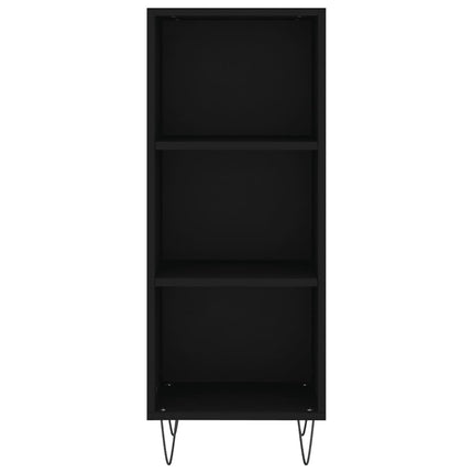 Credenza Nera 34,5x32,5x90 cm in Legno Multistrato