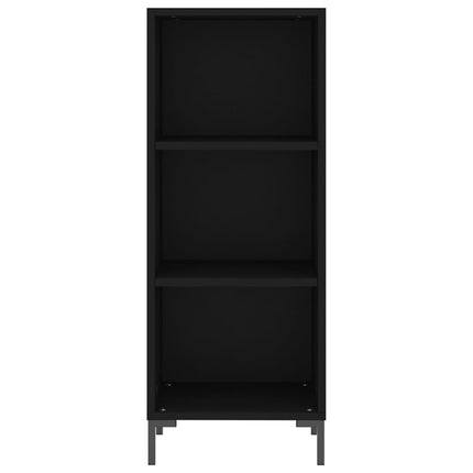 Credenza Nera 34,5x32,5x90 cm in Legno Multistrato