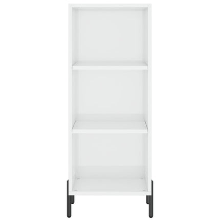 Credenza Bianco Lucido 34,5x32,5x90 cm in Legno Multistrato