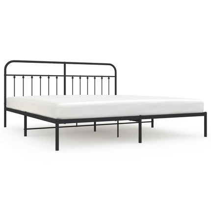 Giroletto con Testiera in Metallo Nero 193x203 cm