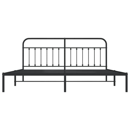 Giroletto con Testiera in Metallo Nero 193x203 cm