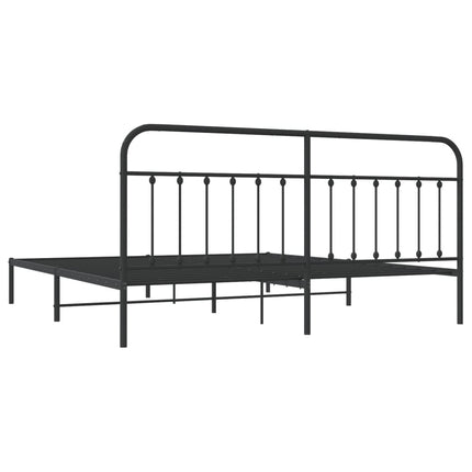 Giroletto con Testiera in Metallo Nero 193x203 cm