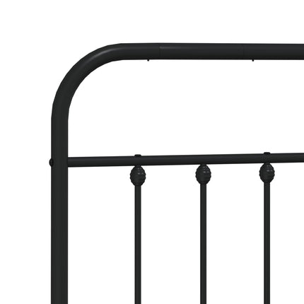 Giroletto con Testiera in Metallo Nero 193x203 cm