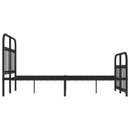 Giroletto con Testiera e Pediera Metallo Nero 120x190 cm