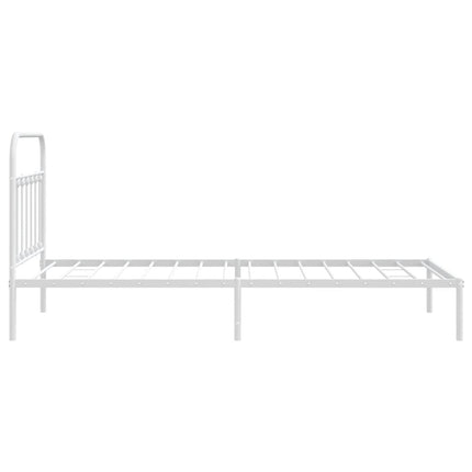Giroletto con Testiera Metallo Bianco 107x203 cm