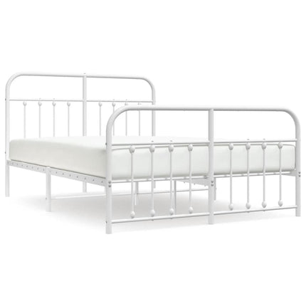 Giroletto con Testiera e Pediera Metallo Bianco 135x190 cm