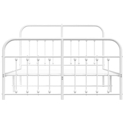 Giroletto con Testiera e Pediera Metallo Bianco 140x190 cm