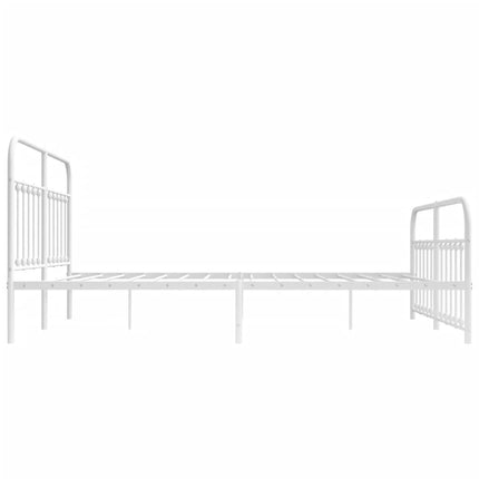 Giroletto con Testiera e Pediera Metallo Bianco 180x200 cm