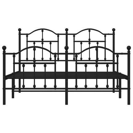 Giroletto con Testiera e Pediera Metallo Nero 135x190 cm