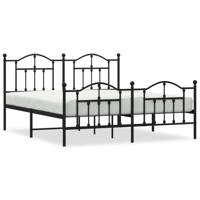 Giroletto senza Materaso con Pediera in Metallo Nero 160x200 cm
