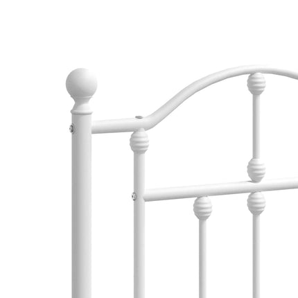 Giroletto con Testiera Metallo Bianco 183x213 cm