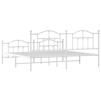 Giroletto con Testiera e Pediera Metallo Bianco 200x200 cm