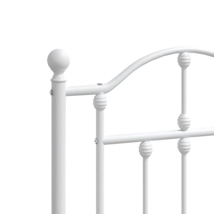 Giroletto con Testiera e Pediera Metallo Bianco 200x200 cm