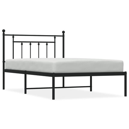 Giroletto con Testiera Metallo Nero 100x200 cm