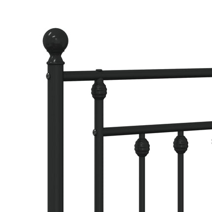 Giroletto con Testiera e Pediera Metallo Nero 107x203 cm