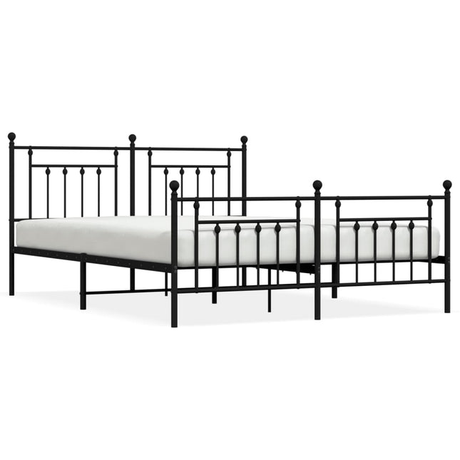 Giroletto senza Materaso con Pediera in Metallo Nero 160x200 cm