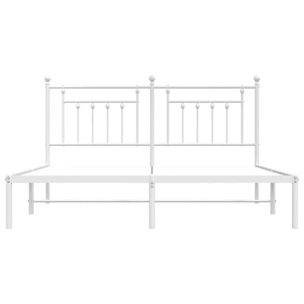 Giroletto con Testiera Metallo Bianco 160x200 cm