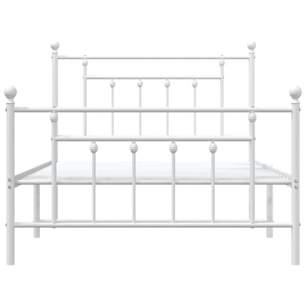 Giroletto con Testiera e Pediera Metallo Bianco 100x200 cm