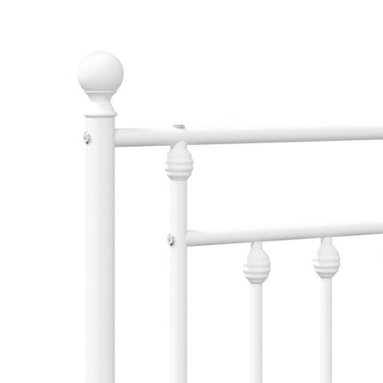 Giroletto con Testiera e Pediera Metallo Bianco 120x200 cm