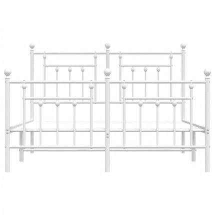 Giroletto con Testiera e Pediera Metallo Bianco 140x190 cm