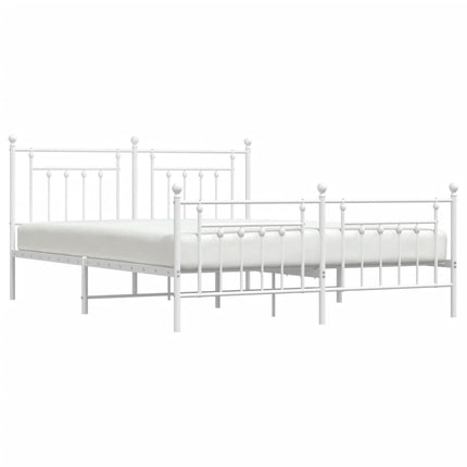 Giroletto con Testiera e Pediera Metallo Bianco 183x213 cm