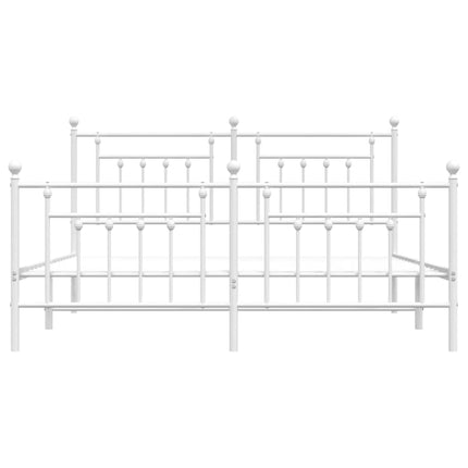 Giroletto con Testiera e Pediera Metallo Bianco 183x213 cm