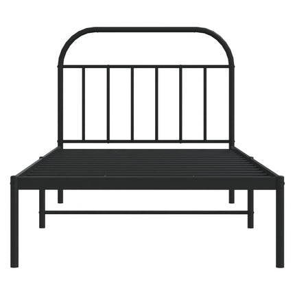 Giroletto con Testiera in Metallo Nero 100x190 cm
