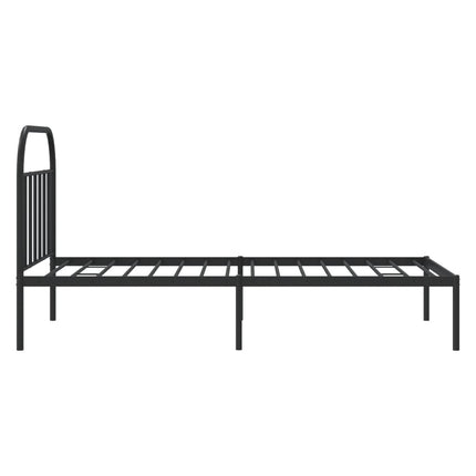 Giroletto con Testiera in Metallo Nero 100x190 cm