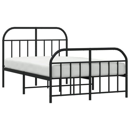 Giroletto con Testiera e Pediera Metallo Nero 120x190 cm
