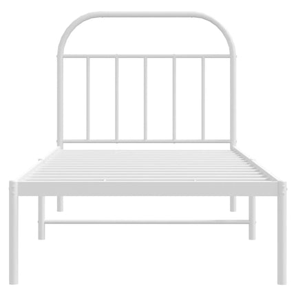 Giroletto con Testiera Metallo Bianco 90x200 cm