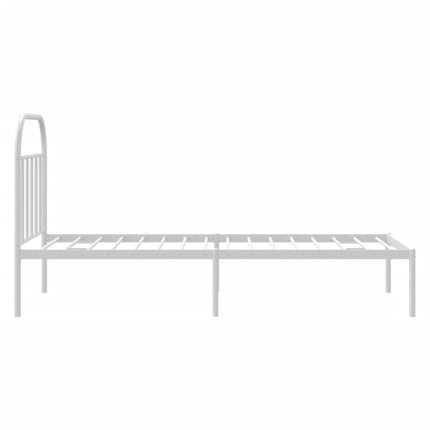 Giroletto con Testiera Metallo Bianco 90x200 cm