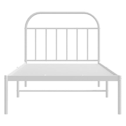 Giroletto con Testiera Metallo Bianco 100x190 cm
