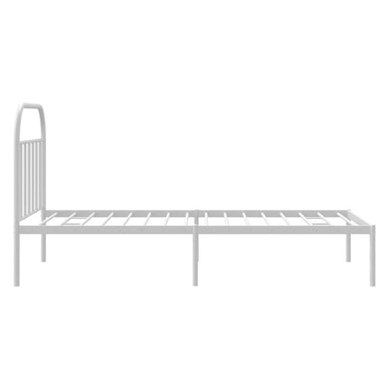 Giroletto con Testiera Metallo Bianco 100x190 cm