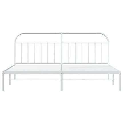 Giroletto con Testiera Metallo Bianco 200x200 cm