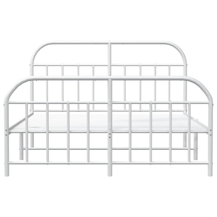 Giroletto con Testiera e Pediera Metallo Bianco 140x190 cm