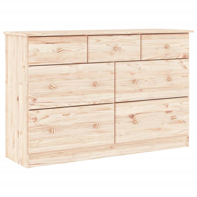 Cassettiera ALTA 112x35x73 cm in Legno Massello di Pino