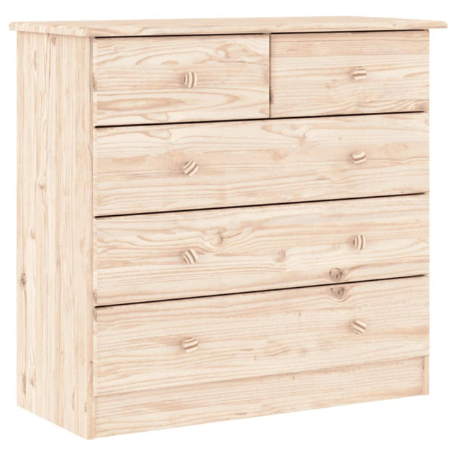 Cassettiera ALTA 77x35x73 cm in Legno Massello di Pino