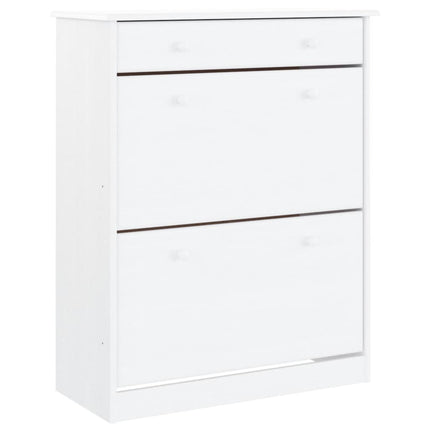 Scarpiera ALTA Bianca 77x35x96 cm in Legno Massello di Pino