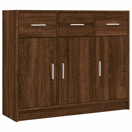 Credenza Rovere Marrone 91x28x75 cm in Legno Multistrato