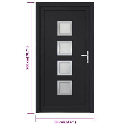 Porta Ingresso Antracite 88x200 cm in PVC
