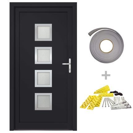 Porta Ingresso Antracite 98x208 cm in PVC