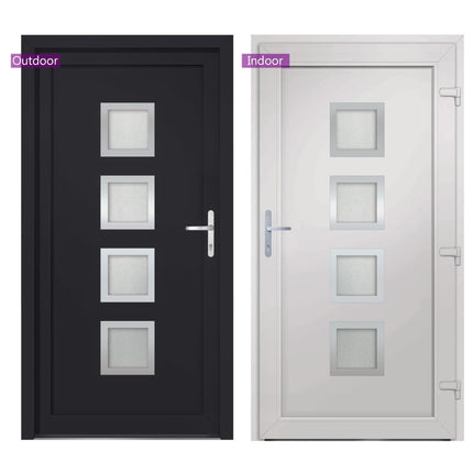 Porta Ingresso Antracite 98x208 cm in PVC