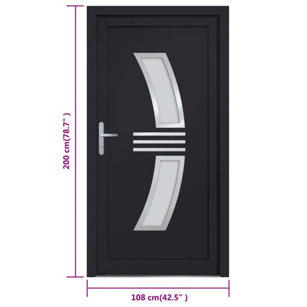Porta Ingresso Antracite 108x200 cm in PVC