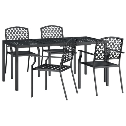 Set da Pranzo da Giardino 5 pz in Acciaio Antracite