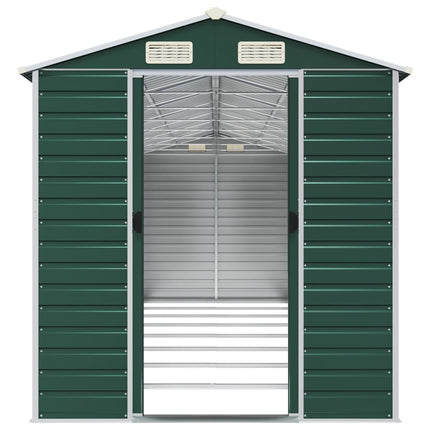 Capanno da Giardino Verde 191x725x198 cm in Acciaio Zincato